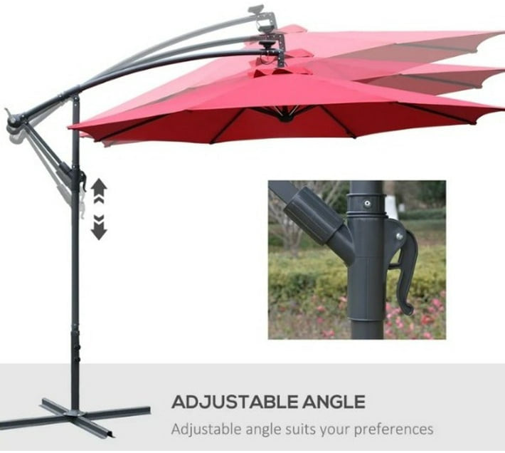 Black Friday Deal Outdoor Cantilever Umbrella Available In Red & Beige