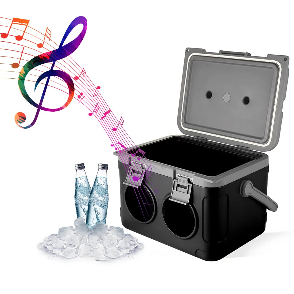 21L Cooler Box with Speaker, Portable PE Insulated Ice Box Cooler-PreOrder Sales Only!