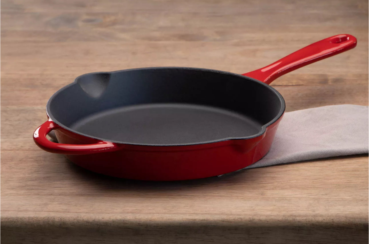 Enamelled Cast Iron Cookware Set Red - 8ps