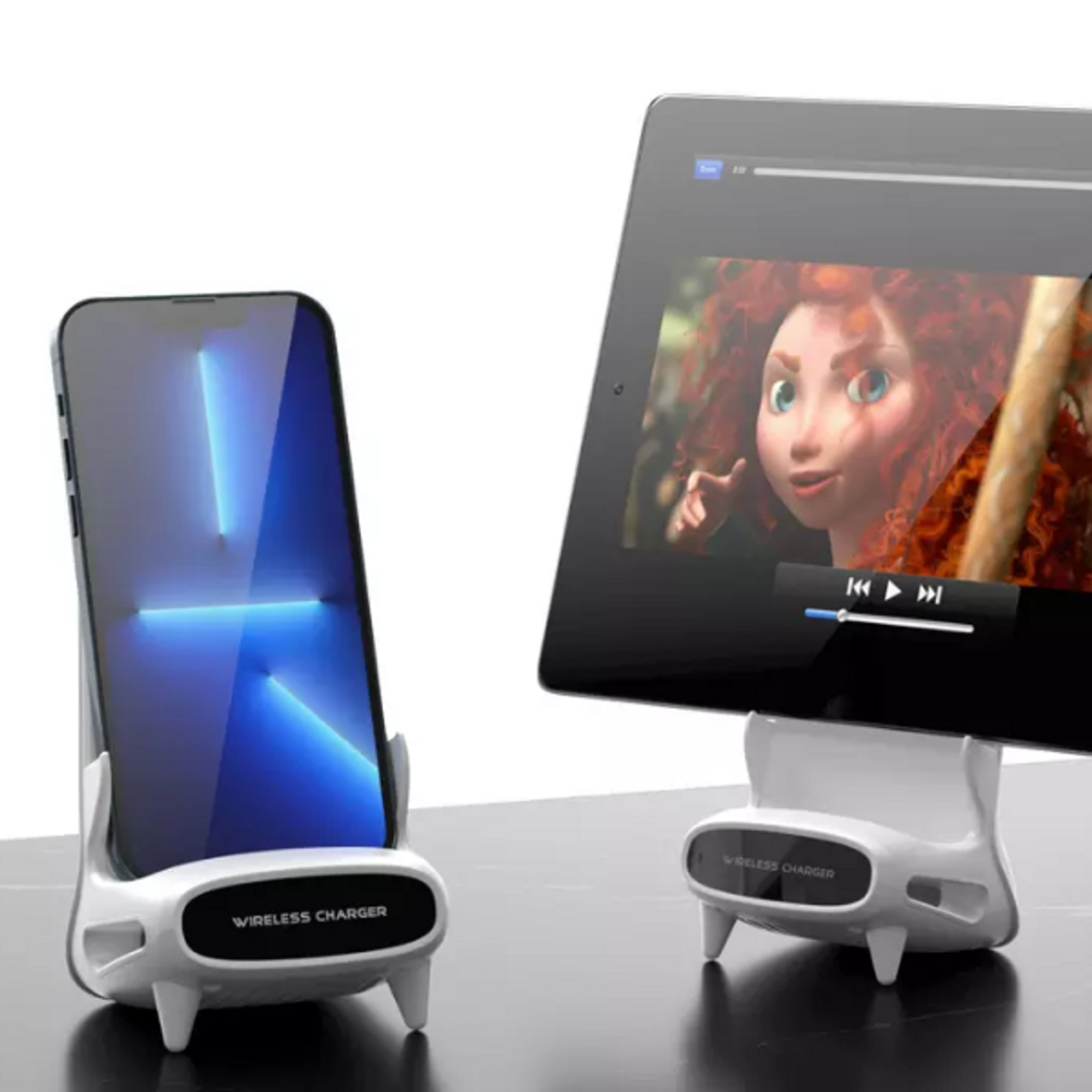 Wireless Charging Phone Holder - Cordless & Compact Design