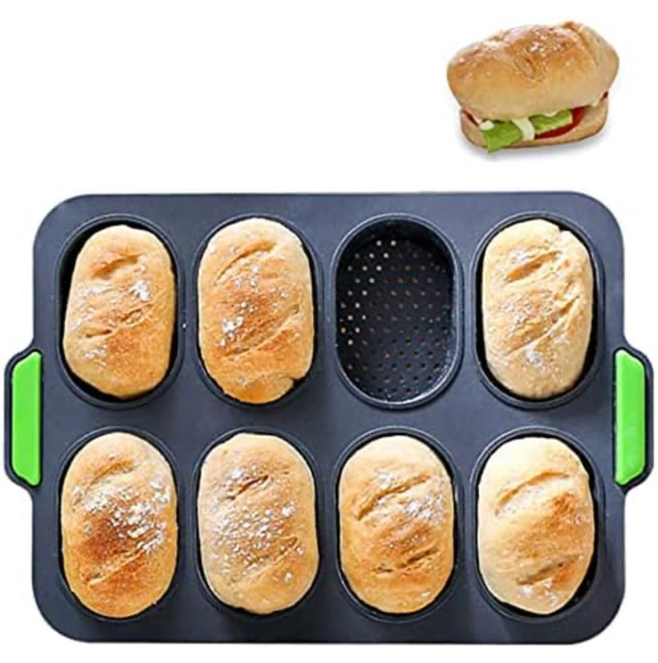 Bread Pan Baguette Tray, Non-Stick Cake Molds, Mini Loaf Pan, Perfect Pan, 8 Mini Loaves