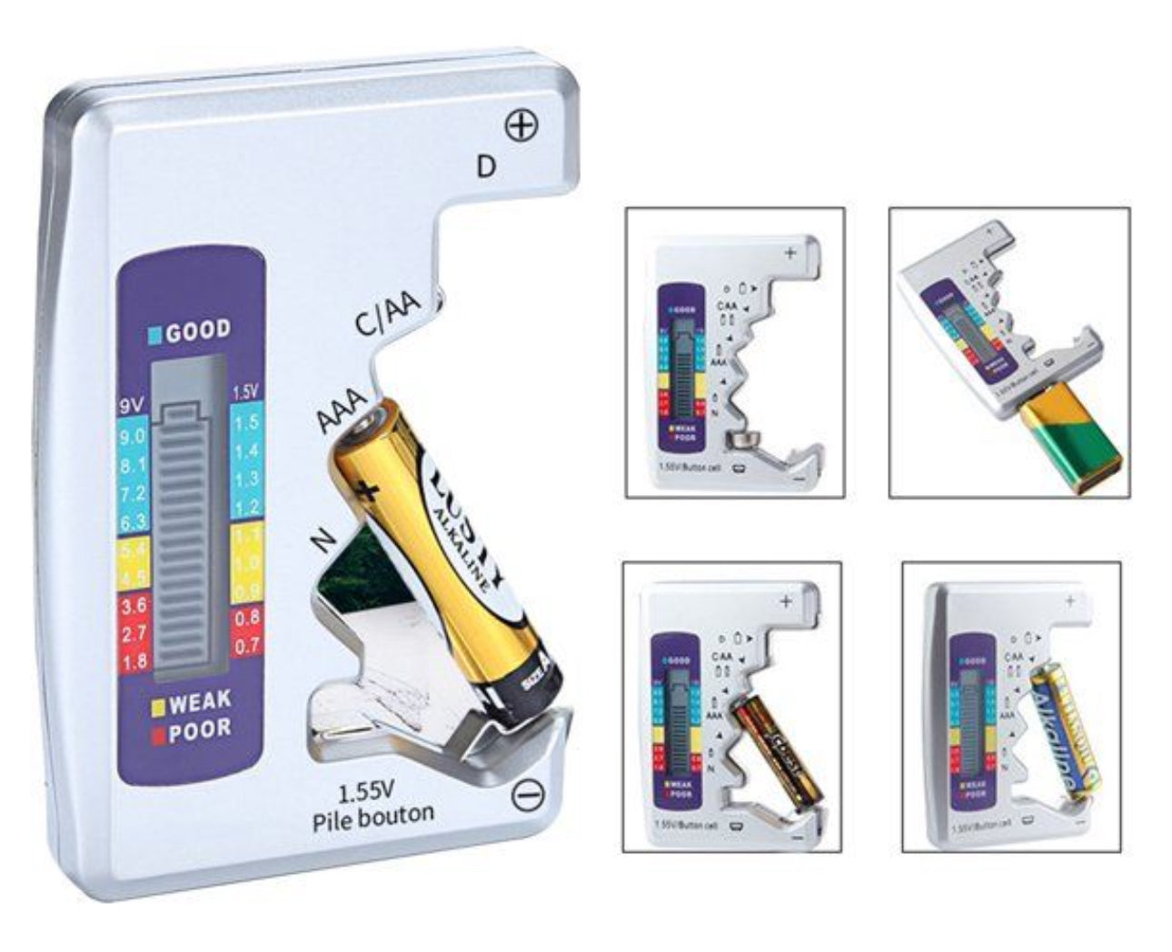 Universal 1.5V Digital LCD Tri-Color Battery Tester Checker Detector