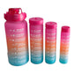 Leak Proof Motivational Water Bottle with Straw and Time Markers- 4 Pcs