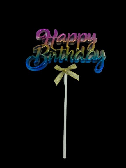 Plastic Happy Birthday Cake Topper