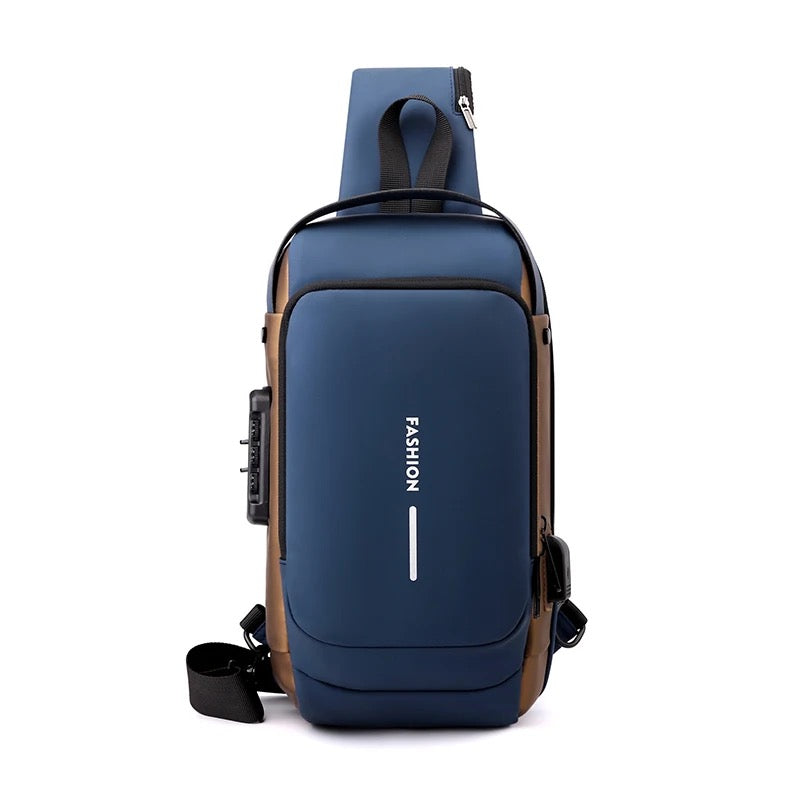 Multifunction Anti-theft USB Shoulder Bag Man Crossbody Cross Body Travel Sling Chest Bags Pack Travel