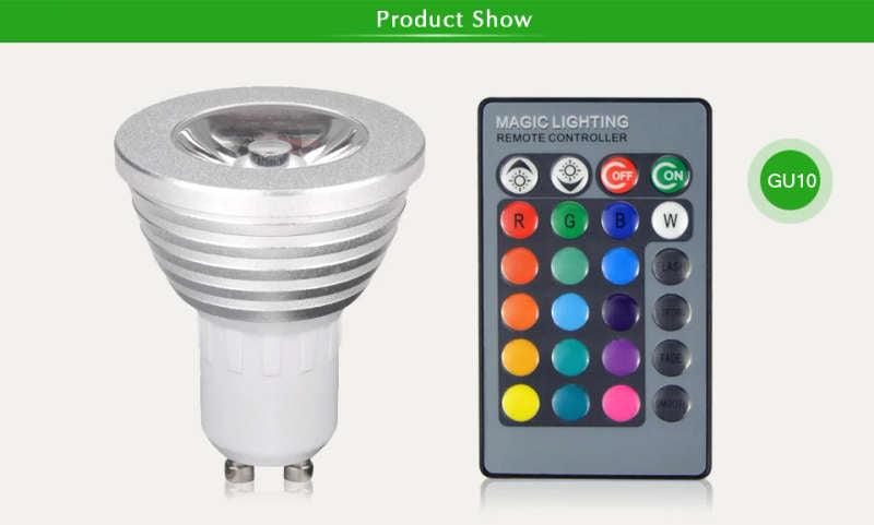 RGB LED Downlight With Remote 5W - GU10 or E27 Options