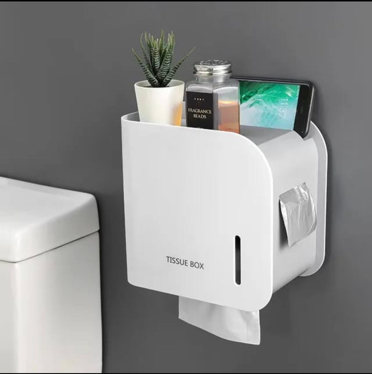 Toilet Paper Holder Wall Mounted Tray Roll Tube For Toilet Paper Storage Box Waterproof Tray Tissue Box Shelf Bathroom Supplies