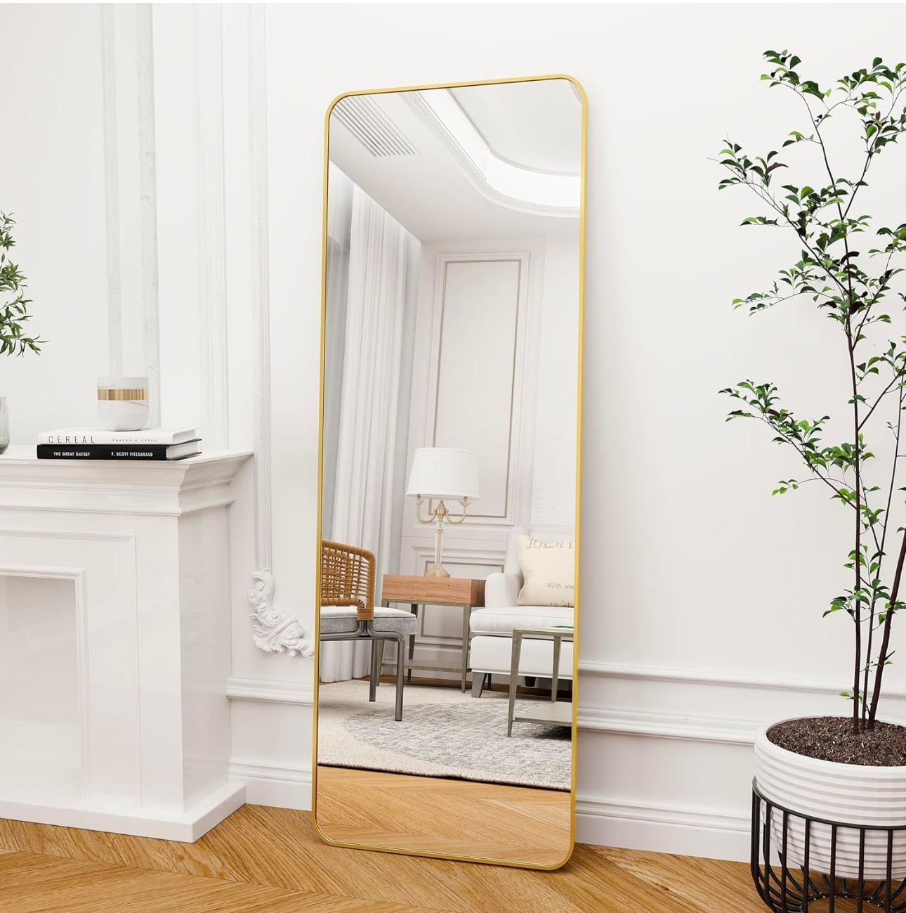 Full Length Aluminium Alloy  Large Standing Dressing Mirror Hanging Leaning Against Wall Mounted Mirror with Stand for Bedroom Locker Room Living Room - Various Options