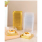 50Pcs Square Plastic Dessert Containers With Gold Base - Transparent