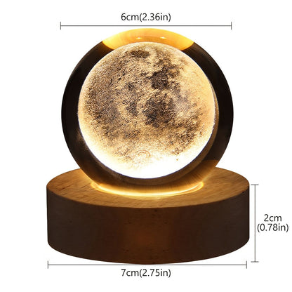 3D Luminous Crystal Ball LED Night Lamp Decor With Luminous Base