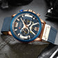 CURREN Unique Design Mens Business Quartz Watch Leather Strap Waterproof Sports Chronograph # 8329