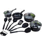 13Pcs Cast Iron Pots and Pan Set Non-Stick Frying Cooking Pots Cookware with Utensils for Kitchen