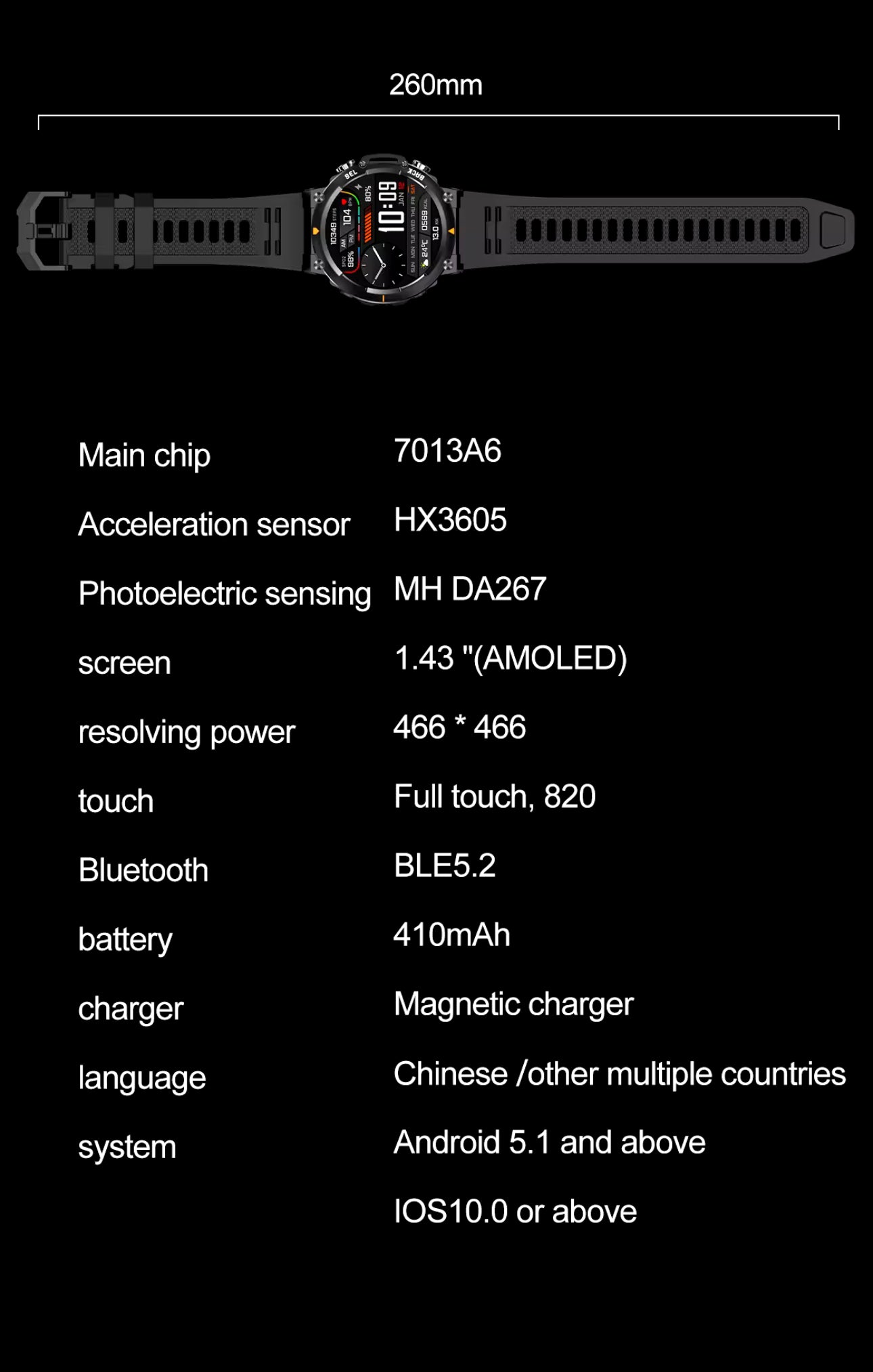 SENBONO MAX18 AI AMOLED Smart Watch Bluetooth Call Big Battery Fitness Tracker Sport Smartwatch for Men & Women Android IOS