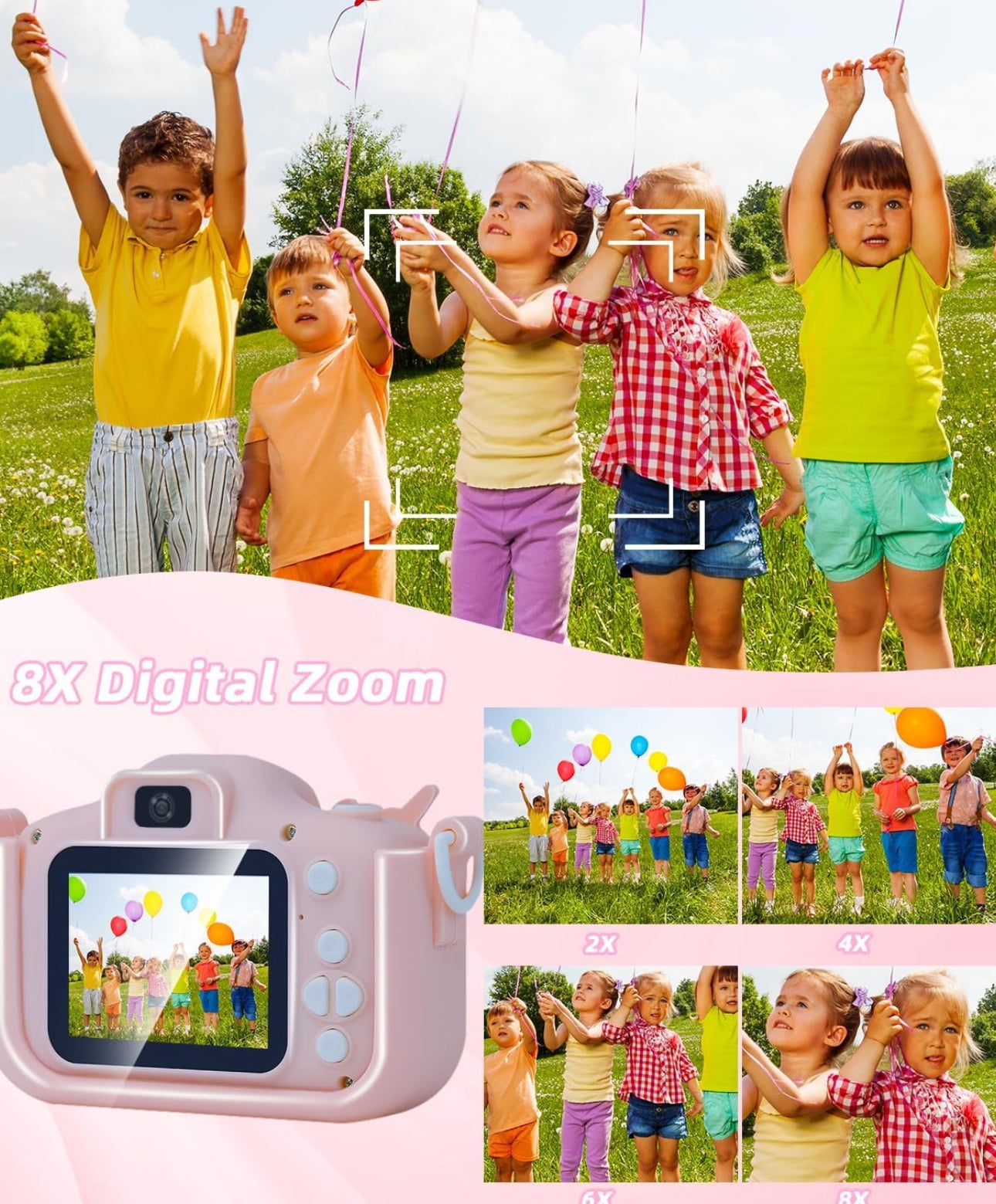 Unicorn Kids Camera, Christmas Birthday Gifts for Girls Boys, 1080P HD Selfie Digital Video Camera for Toddlers, Cute Portable. Various Colours