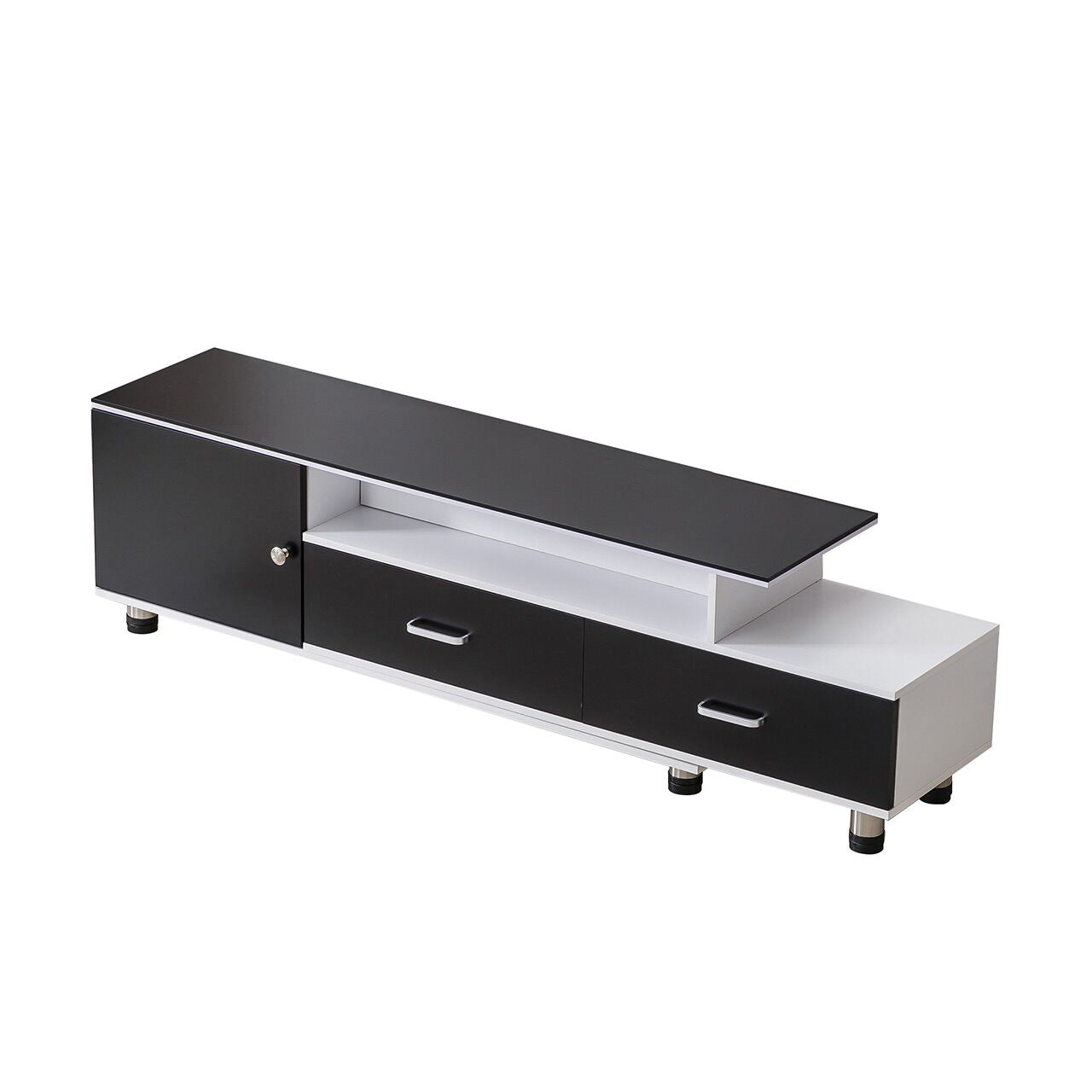 Modern TV Stand/Coffee Table – Black + White