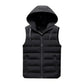 Adult Padded Vest Winter Puffy Hooded Zipper Up Sleeveless Jacket