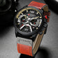 CURREN Unique Design Mens Business Quartz Watch Leather Strap Waterproof Sports Chronograph # 8329