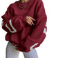 Women's Long Sleeve Baggy Sweatshirt Ladies Fleece Pullover Jumper Top Oversized