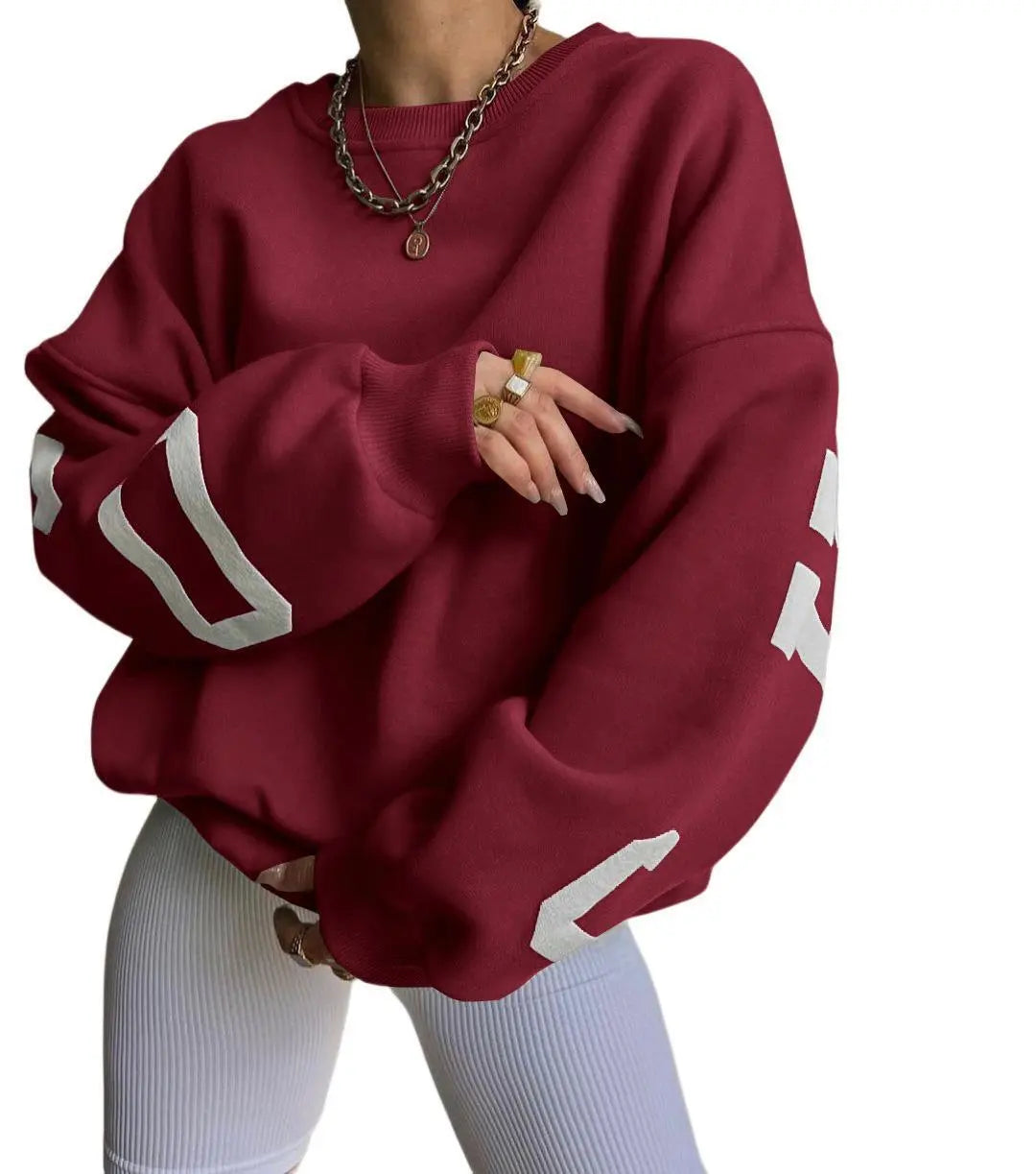 Women's Long Sleeve Baggy Sweatshirt Ladies Fleece Pullover Jumper Top Oversized