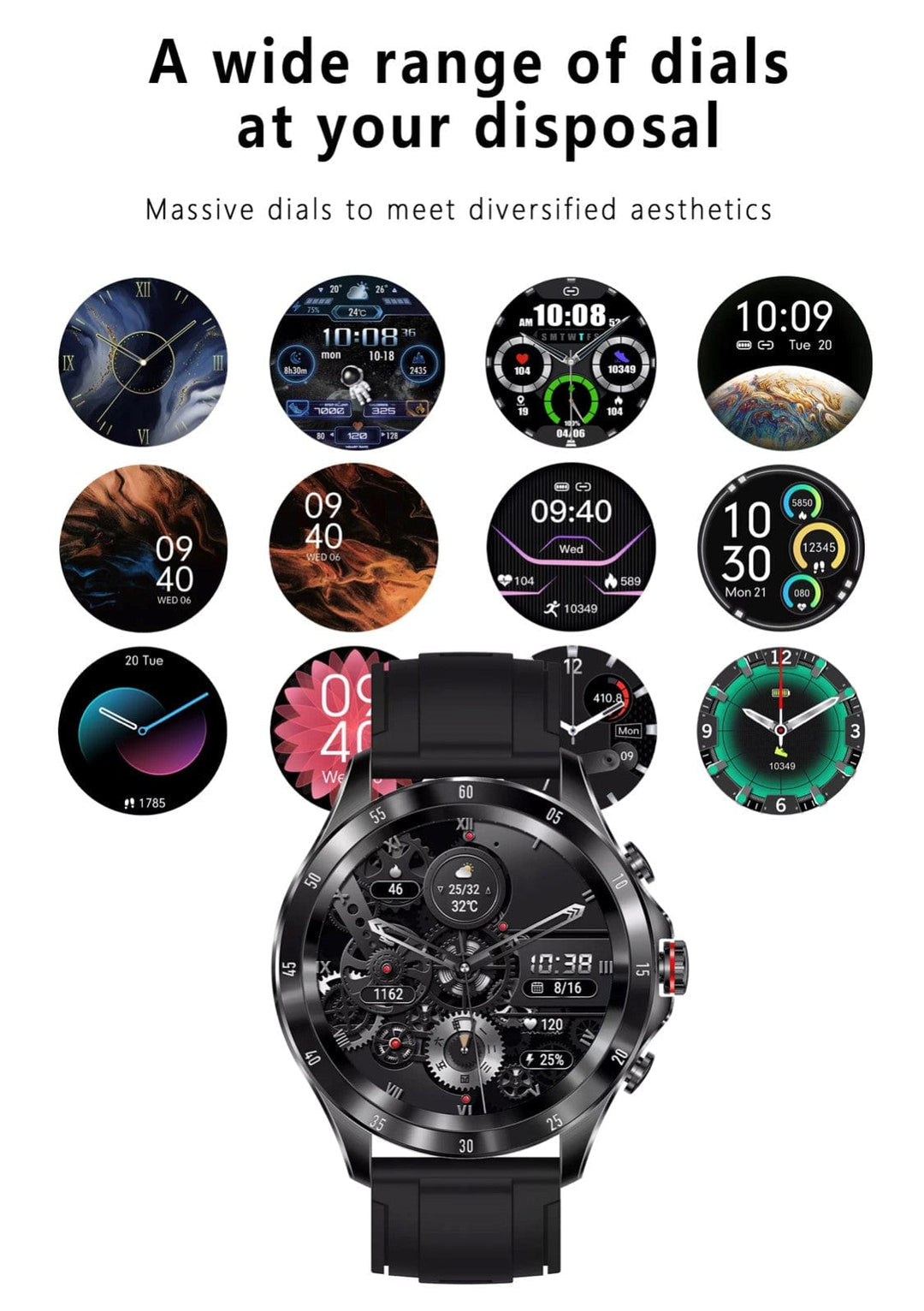 SENBONO MAX 7 Black Steel Smart Watch