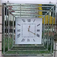 Crushed Diamond Mirrored Roman Clock Square 60cm Available In Gold or Silver