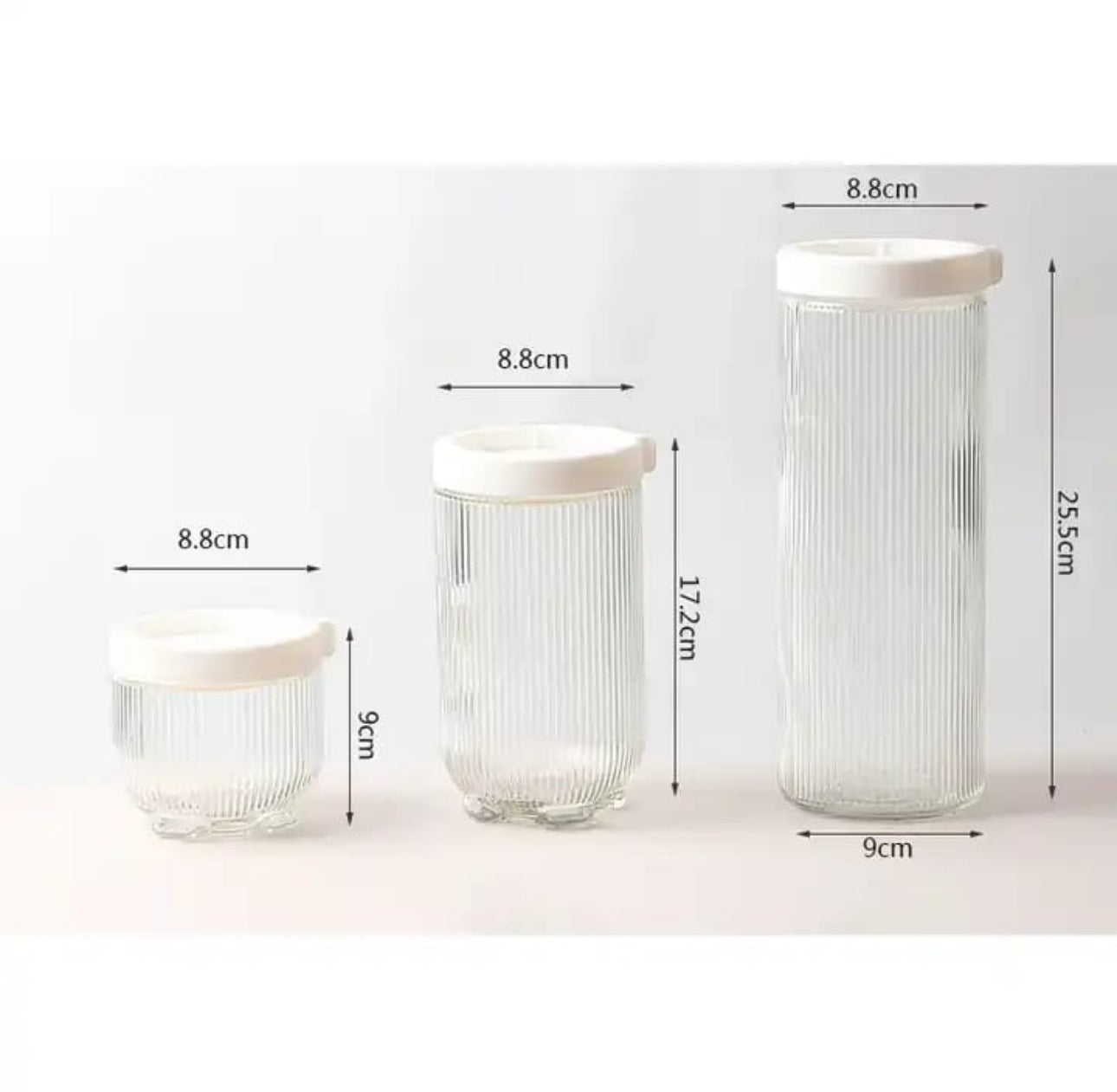 Glass Storage Jar Set 3pc