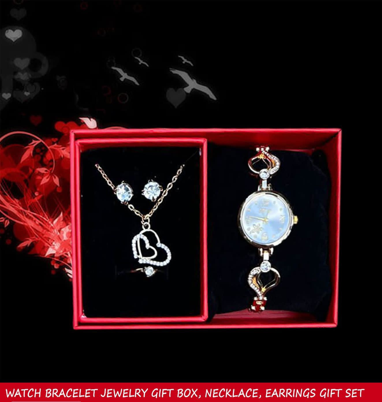 Valentines Gift Set Watch,Necklace & Earrings 3pc