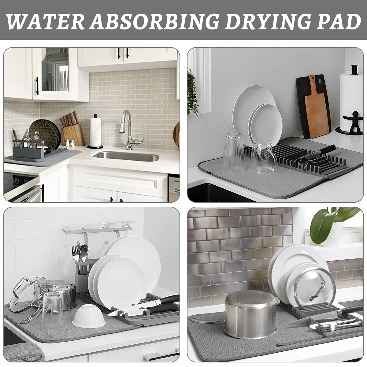 2in1 Multi functional Kitchen Draining Mat With Draining Rack