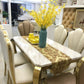 Decor-Bill White Marble Dinning Table + 6 Chairs