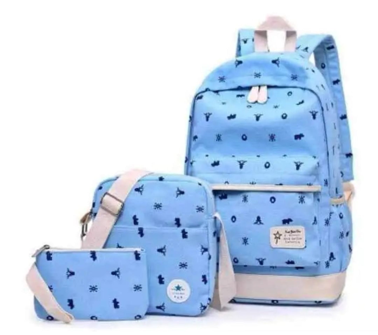 School Bag Set Canvas Backpack Handbag Lunch Shoulder Bags Pencil Cases Casual Daypack 3PCS Backpacks Rucksacks School Bags