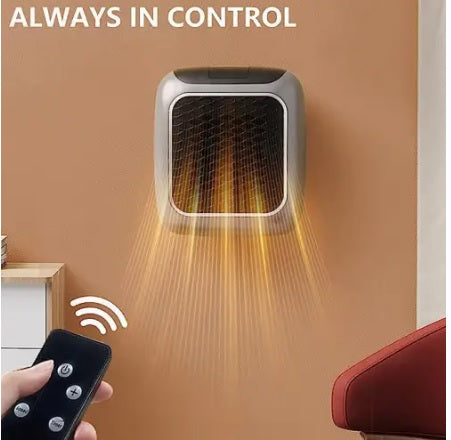 TURBO 800 HANDY SPACE SAVING WALL OUTLET HEATER 800W WITH REMOTE CONTROL