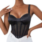 Women Corset Top Gothic Sexy Satin Underbust Bustier Waist Cincher Slimming Body Shaper Corselete Lingerie Party Clubwear