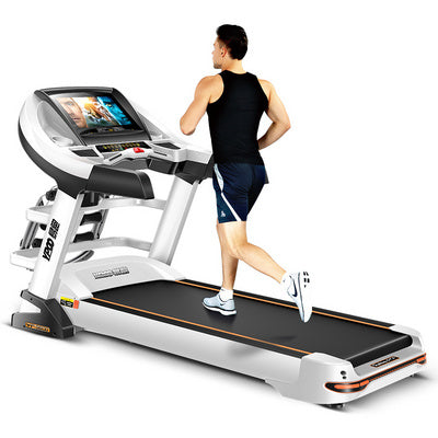 PRO-SPORTZ 9600 Modern Electric Treadmill With 15.6” TFT HD TV Screen, Bluetooth, Fitted With Kinomaps, Zwift & Yfit Apps. White In Colour.