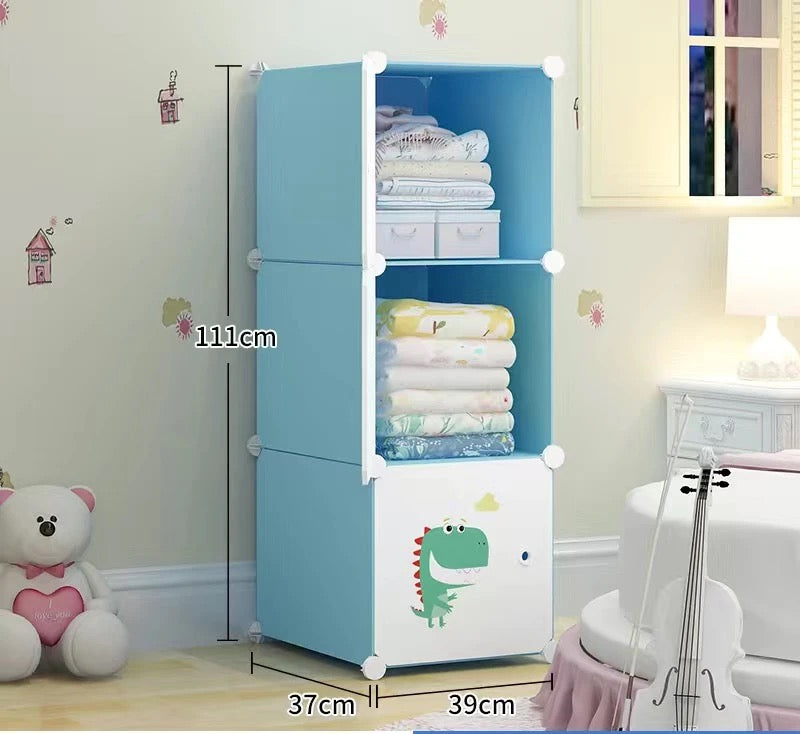 Kids Closet/Wardrobe Plastic Foldable 3Tier