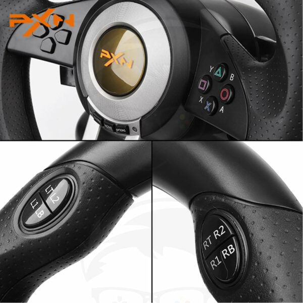 USB Racing Gaming Steering Wheel And Gear Pedal Set PXN-V3 pro