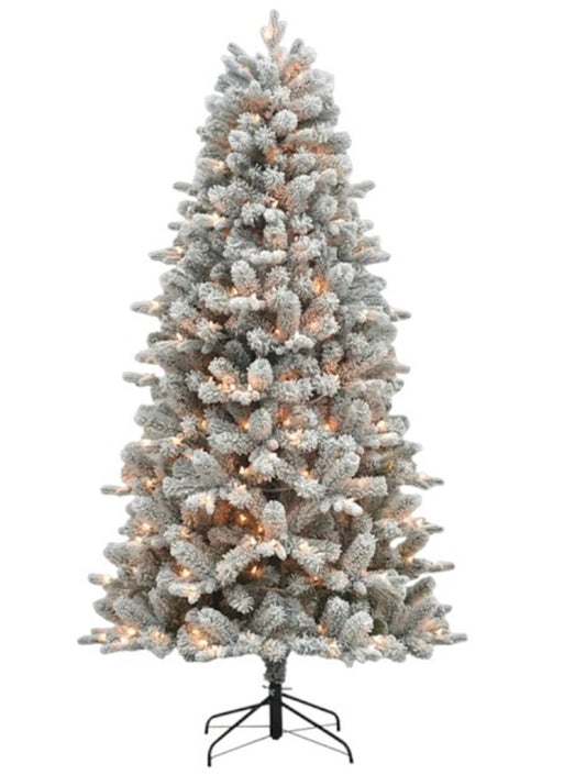 Flocked Christmas Tree with Smart Lights Height 220CM