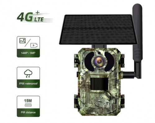 Solar Powered Hunting Trail Camera, Ucon App 4G