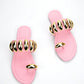 Women Fashionable Comfortable Flat Sandals With White Fabric, Gold Buckle Design And Round Toe Opening For Daily Wear - Various Colours