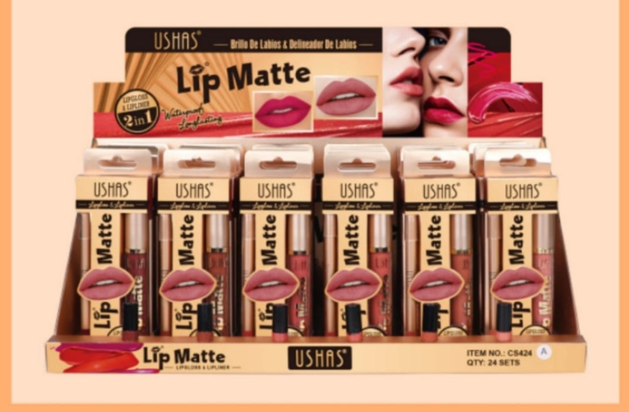 Ushas Lipliner and Lipgloss Beautiful Makeup Set with different shades