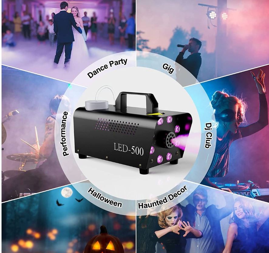 Fog Machine With 8 RGB LED And Remote Control