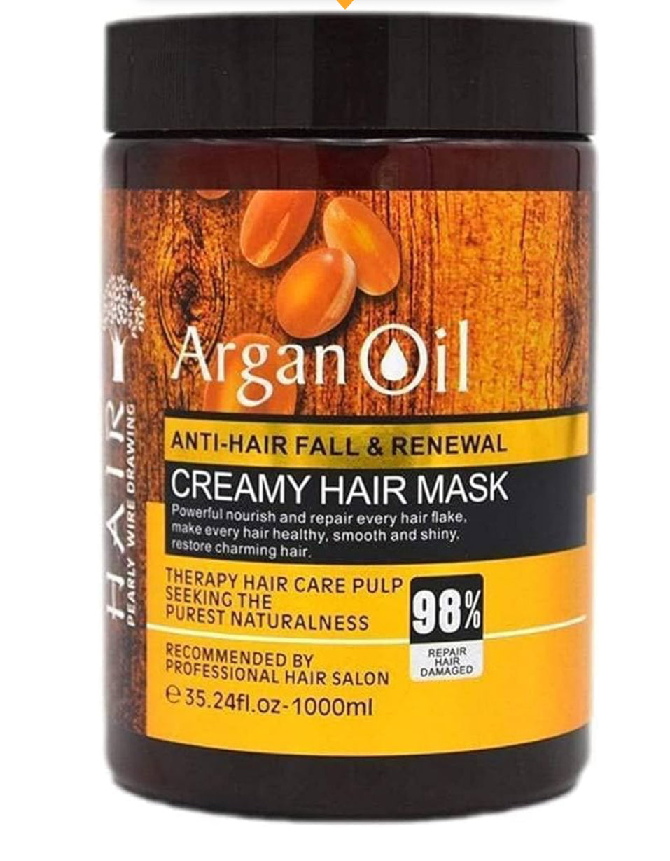 Argan Oil Anti Hair Fall & Renewal Creamy Hair Mask - 1000ml