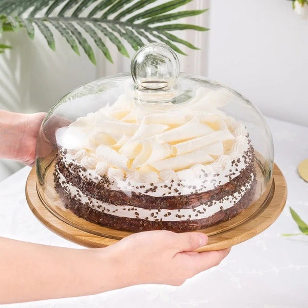 Acrylic & Wood Cake Dome - Round