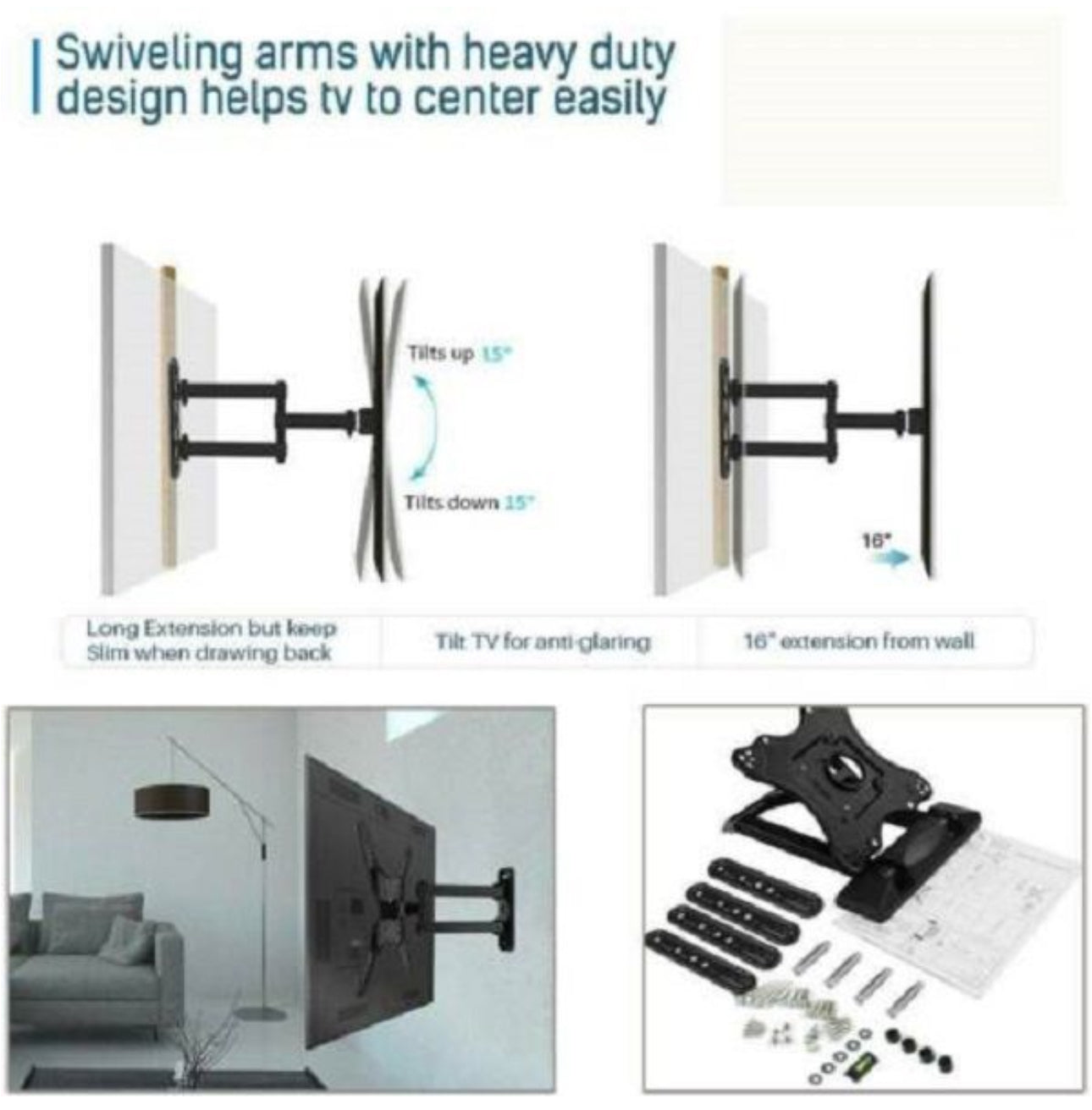 Universal Tilt TV Wall Mount Bracket Capacity 50KG 14-55inch