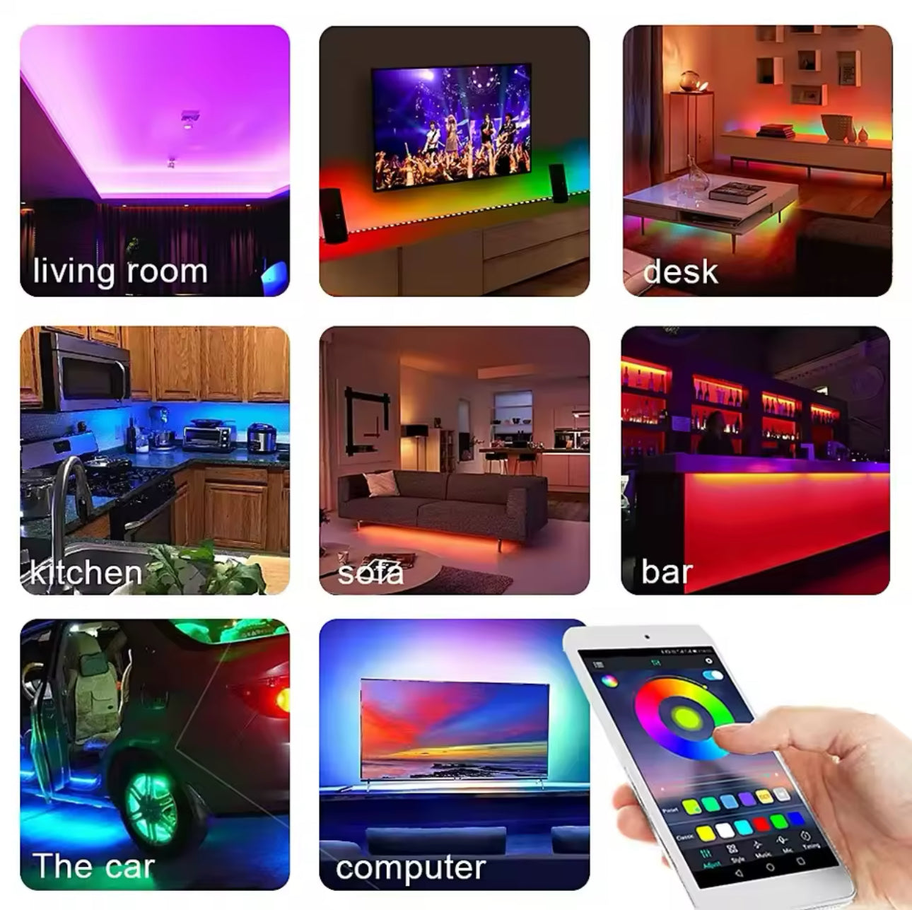 Smart 5V USB Bluetooth Controller 4pin RGB LED Strip Light 4 Pin Connector Phone APP Contrl Tape TV Backlight Decor