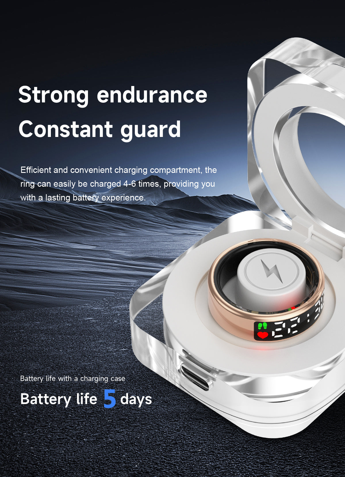 New High Performance Smart Ring With 5ATM Waterproof Gesture Operated Camera Video Health Monitoring and Durable Battery