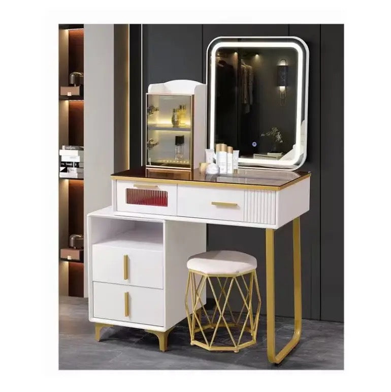 Vanity Desk With Mirror And Lights Vanity Table Set With Storage Makeup Stool Makeup Table For Bedroom Dressing Table