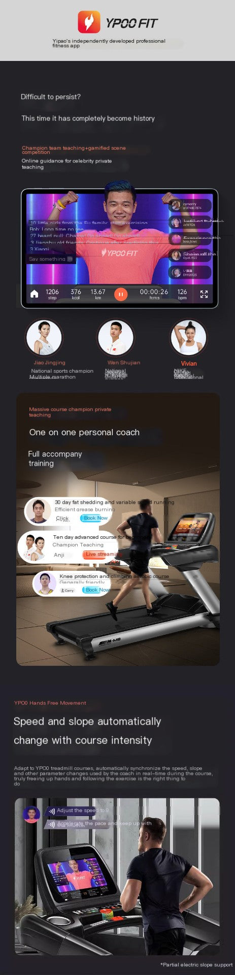 PRO-SPORTZ M8 Commercial Motorized Treadmill Machine Inc 15.6” TFT Screen, Watch Netflix or Google Capabilities Inc Bluetooth. Fitted With Kinomaps, Zwift & Yfit Apps