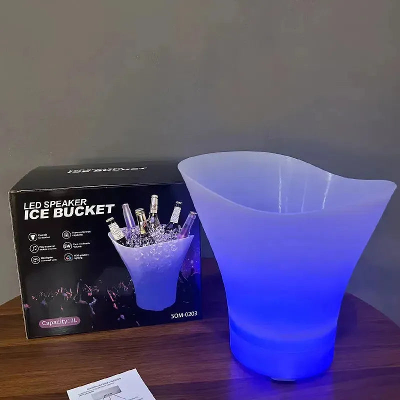 LED Rechargeable Ice Bucket With Speaker.