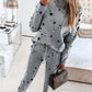 New sports suit women's star print top + pants suit casual fashion trend two-piece suit