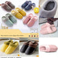 Winter Unisex Plush Lined Slippers, Closed Toe Slip On Shoes, Cozy & Warm Home Slippers